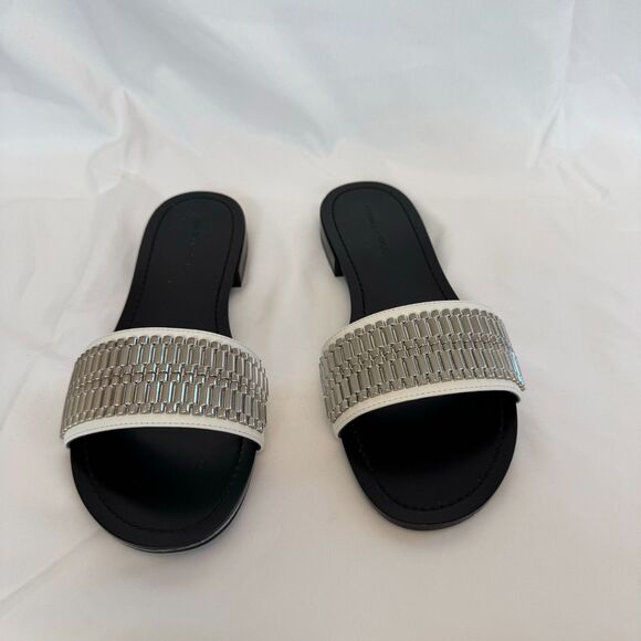 Kendall + Kylie Women's Kennedy Embellished Leather Slide Sandals Size 8.5 - Picture 6 of 10